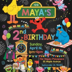 sesame street birthday invitation