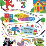 sesame street birthday invitation