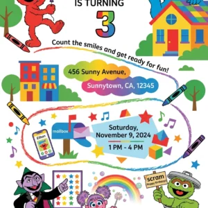 sesame street birthday invitation