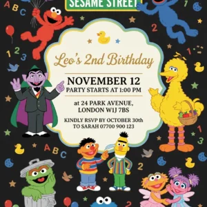 sesame street birthday invitation