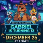 five nights at freddy birthday invitation