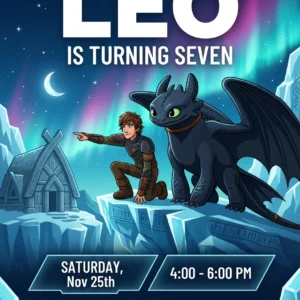 how train your dragon birthday invitation