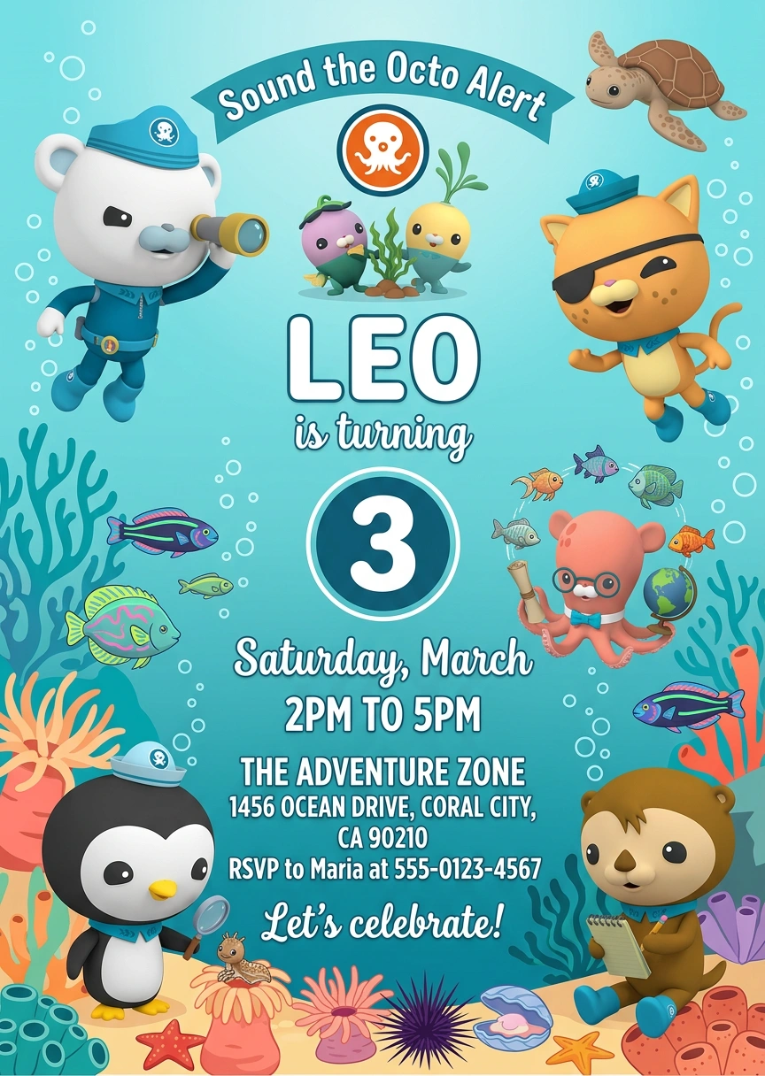 octonauts birthday invitation