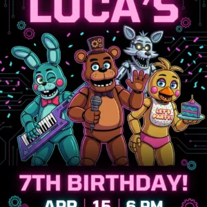 five nights at freddys birthday invitation