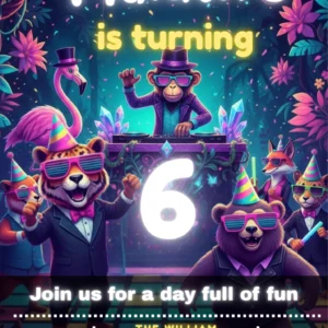 neon party animals birthday invitation