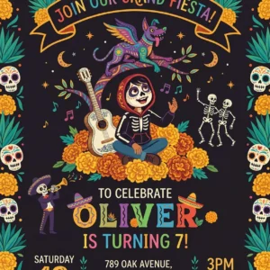 coco fiesta birthday invitation