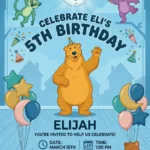 bear big blue house birthday invitation