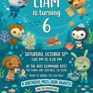octonauts birthday invitation