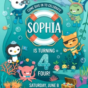 octonauts birthday invitation