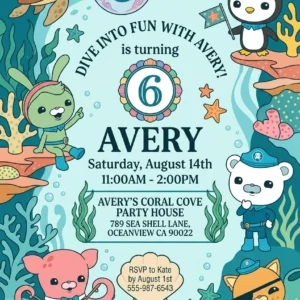 octonauts birthday invitation