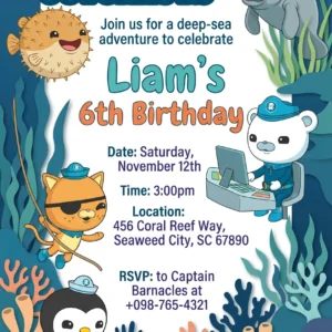 octonauts inspired birthday invitation