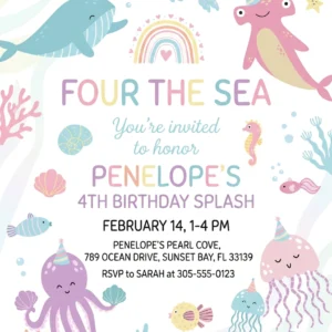 under the sea birthday invitation