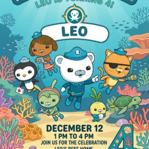 four sea 4th birthday invitation