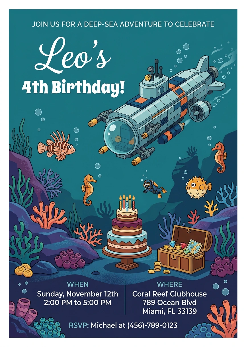 under the sea birthday invitation