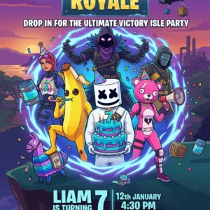 fort game birthday invitation