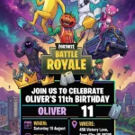 fort game birthday invitation