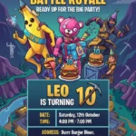 fort game birthday invitation