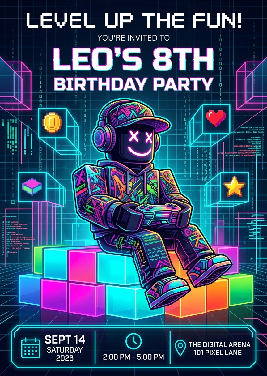roblox birthday invitation