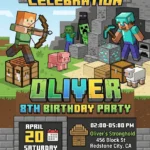 pixel birthday invitation