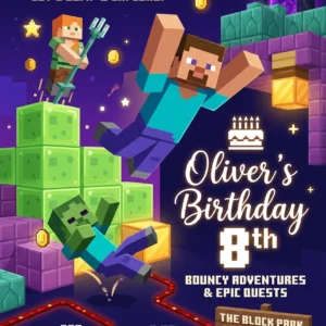 trampoline birthday invitation