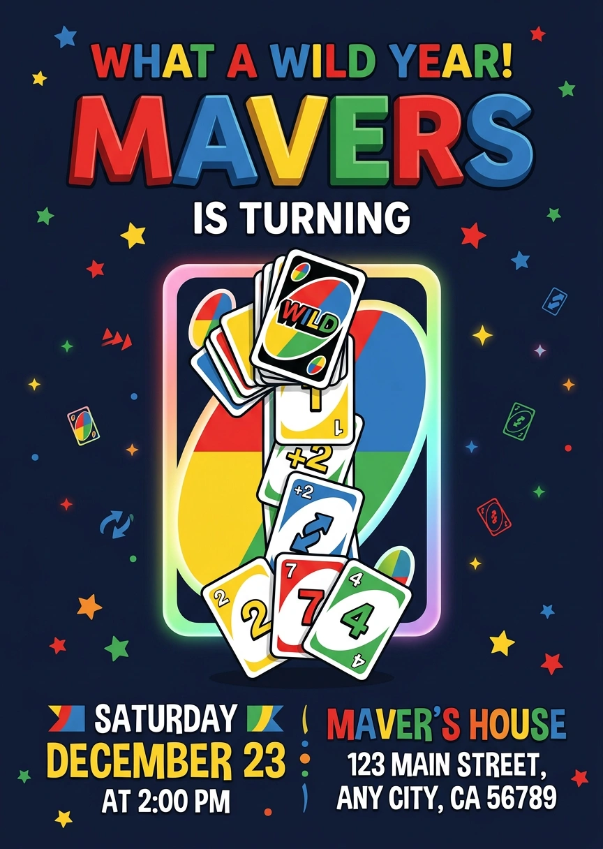 game night birthday invitation