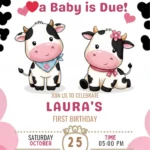 holy cow birthday invitation