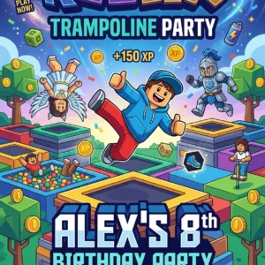 trampoline birthday invitation