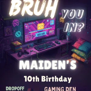 gaming sleepover invitation