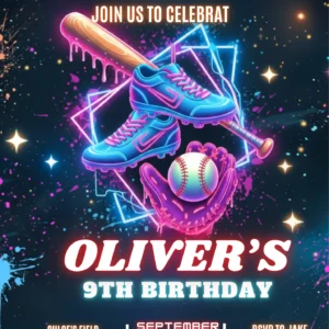 baseball birthday invitation