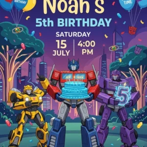 transformers birthday invitation