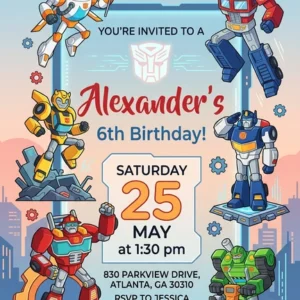 transformers birthday invitation