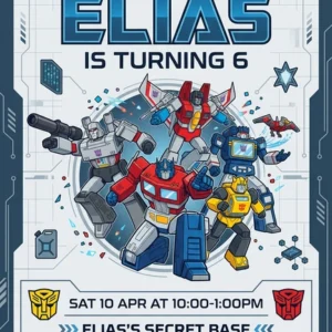 transformers birthday invitation