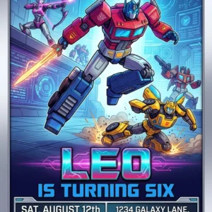 transformers birthday invitation