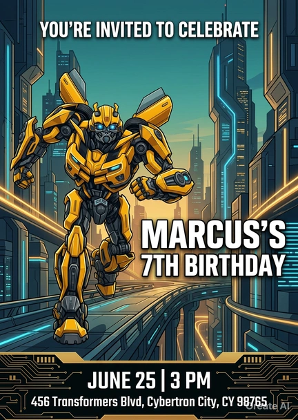 transformers birthday invitation