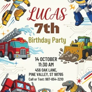 transformers birthday invitation