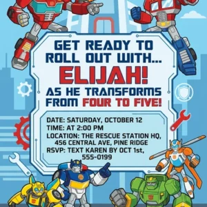 transformers birthday invitation
