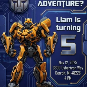 transformers birthday invitation