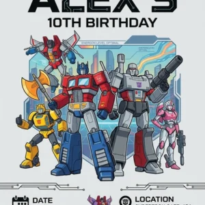 transformers birthday invitation