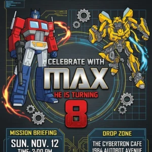transformers birthday invitation