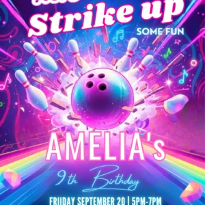 bowling birthday invitation