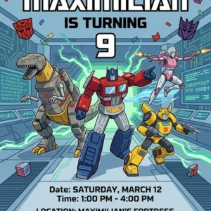 transformers birthday invitation