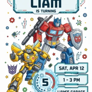transformers birthday invitation