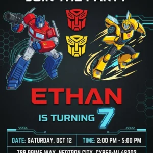 transformers birthday invitation