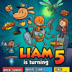 dog man birthday invitation