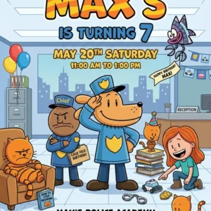 dog man birthday invitation