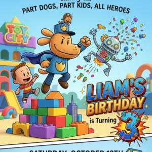 dog man birthday invitation