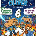 dog man birthday invitation