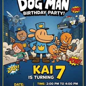 dog man birthday invitation