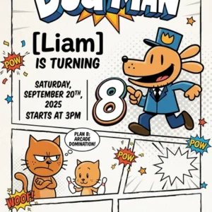 dog man birthday invitation