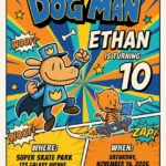 dog man birthday invitation